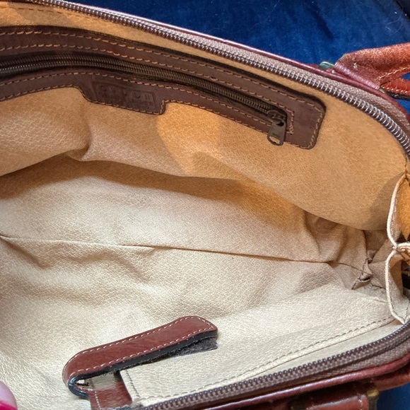 GIUDI Italy, gorgeous heavy chocolate brown leather vintage bag - Picture 3 of 12